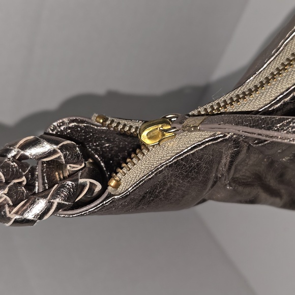 Elliot Lucca Metallic Leather Hobo Shoulder Purse - Picture 16 of 16